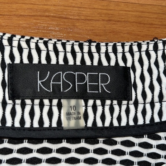 Kasper women’s black and white zip up jacket Size 10 - Picture 7 of 10